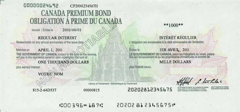 Canada Government Bond Certificate